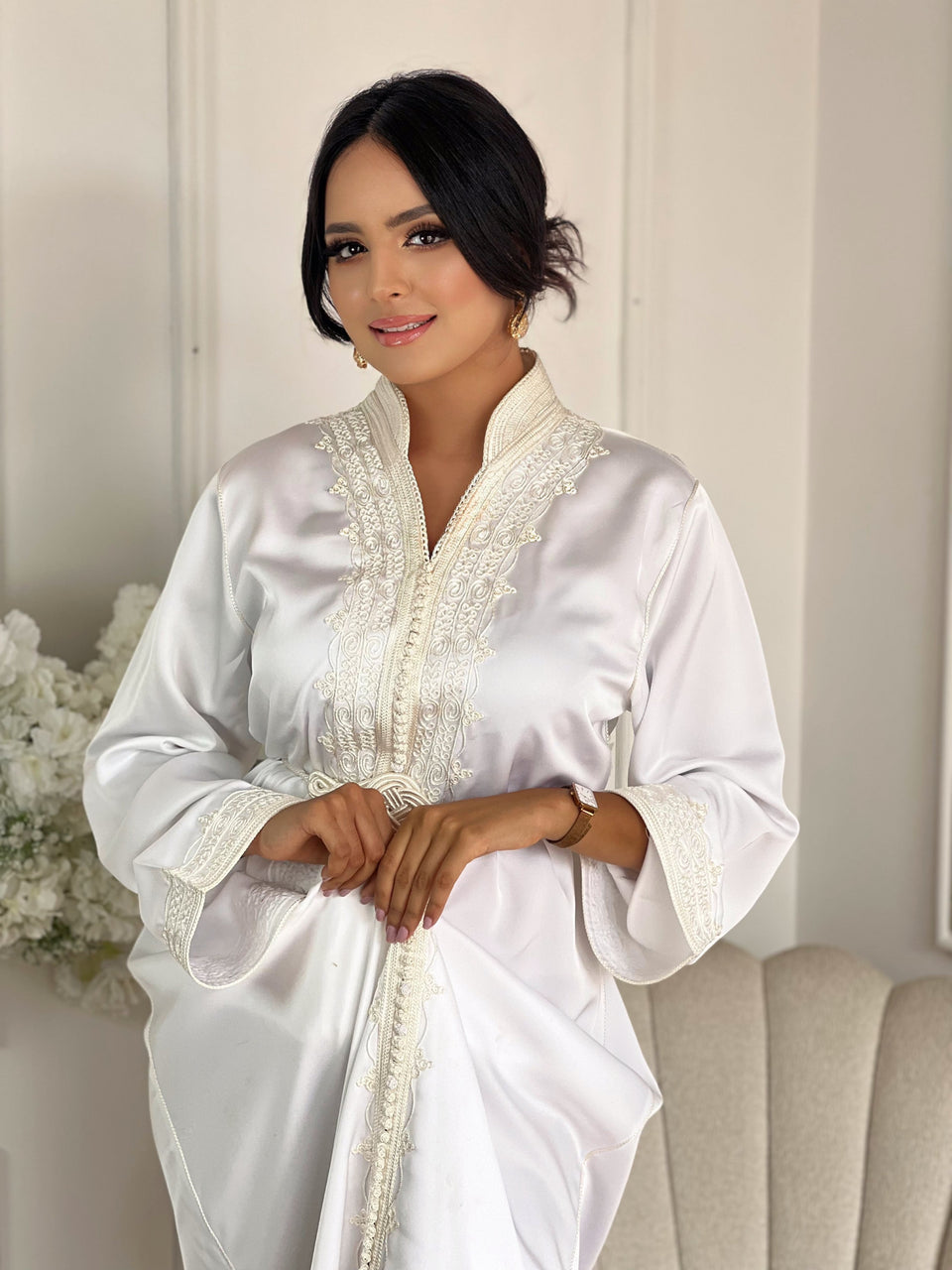 Caftan Blanc Brodé