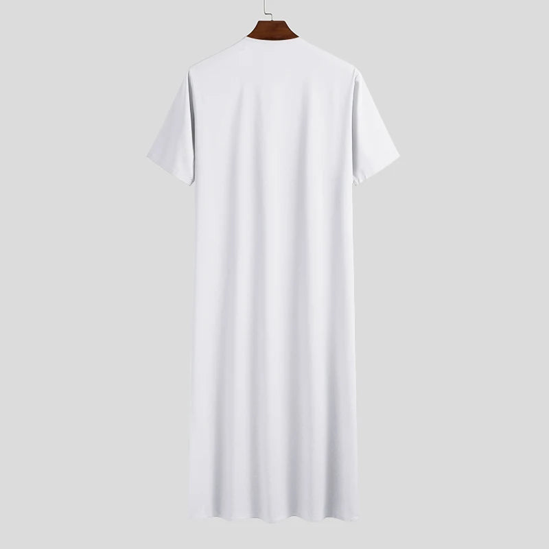 Abaya Homme Blanche Manches Courtes