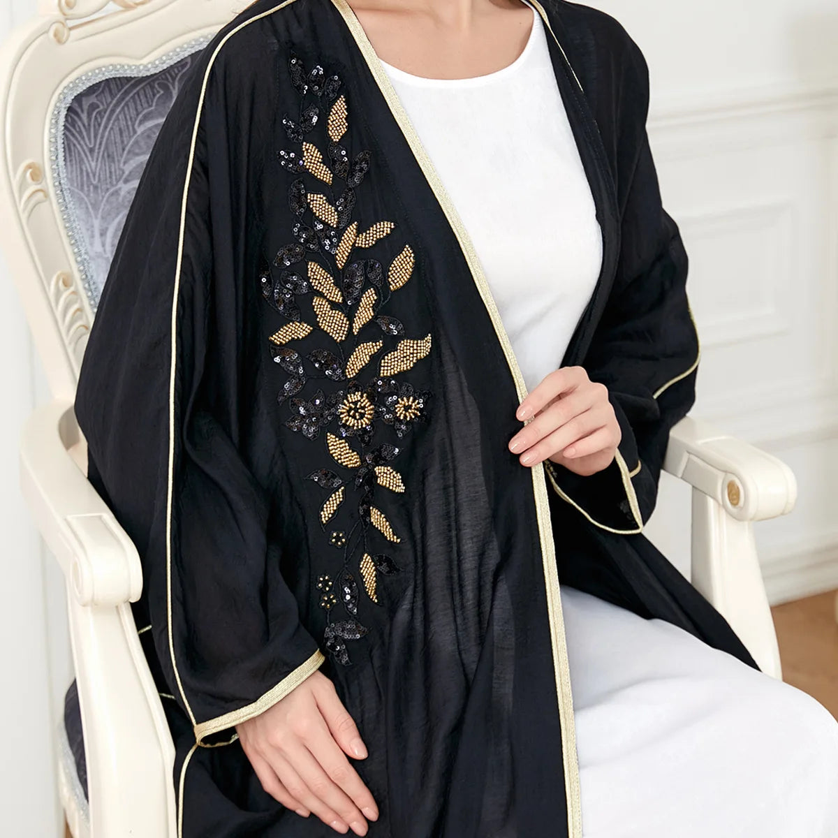 Abaya Noire Brodée