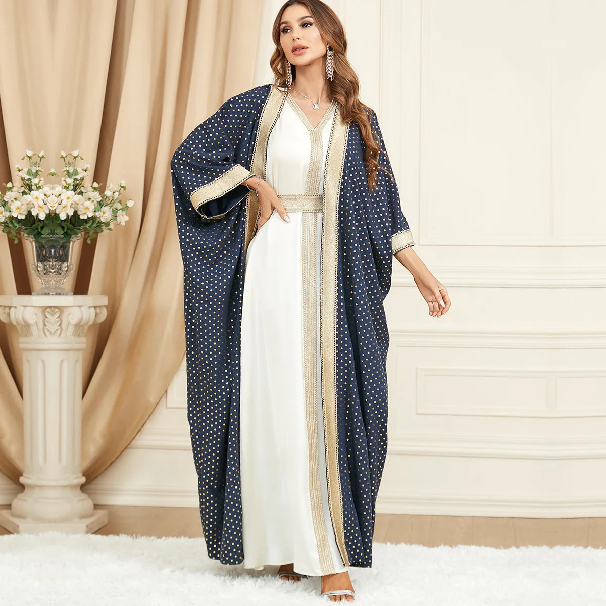 Abaya Grise Royale Kimono