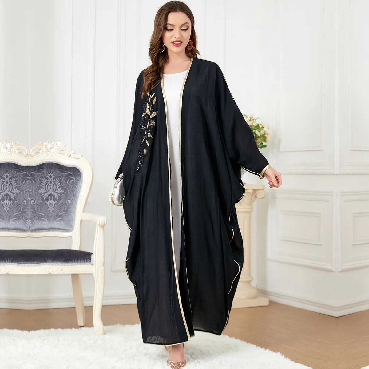 Abaya Noire Brodée