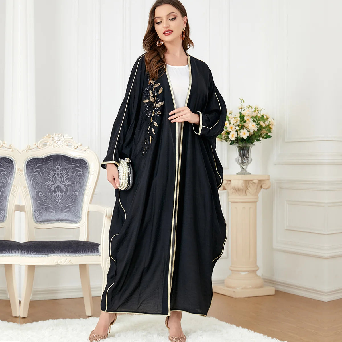 Abaya Noire Brodée