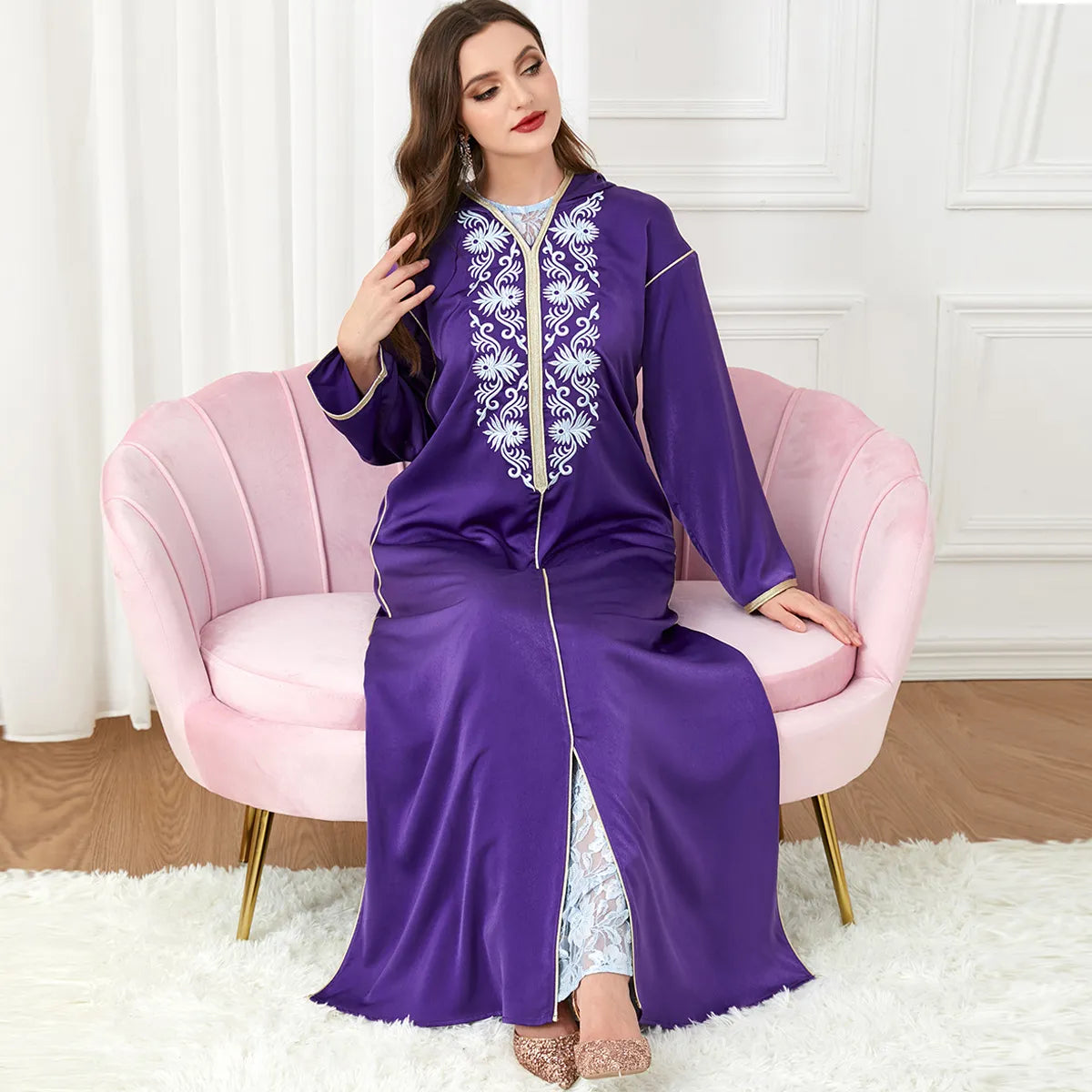 Jellaba Luxueuse Violette